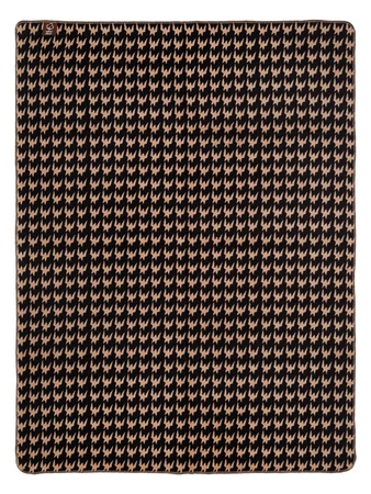 Koc bawełniano-akrylowy pepitka dwustronny Cotton Cloud 150x200cm - Czarny/Brązowy