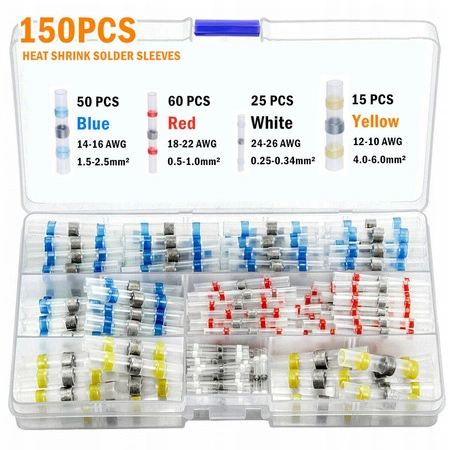 Termokurczliwe rurki z cyną - Zestaw 151 sztuk