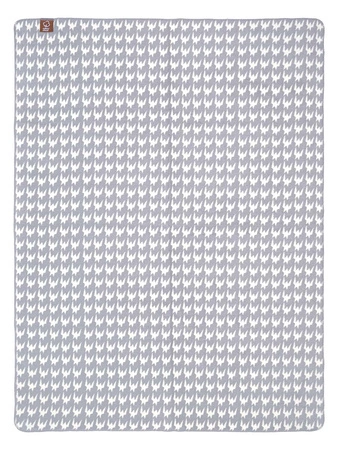 Koc bawełniano-akrylowy pepitka dwustronny Cotton Cloud 150x200cm - Szary/Biały