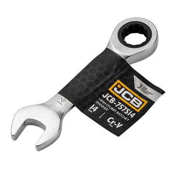 Klucz płasko-oczkowy z grzechotką krótki 14mm, JCB