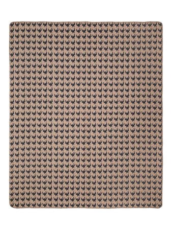 Koc pled bawełniano-akrylowy pepitka dwustronny Cotton Cloud 165x200cm 500 g/m2 - Czarny/Beżowy