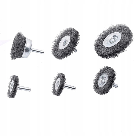 Zestaw szczotek drucianych do wiertarki - 6 sztuk