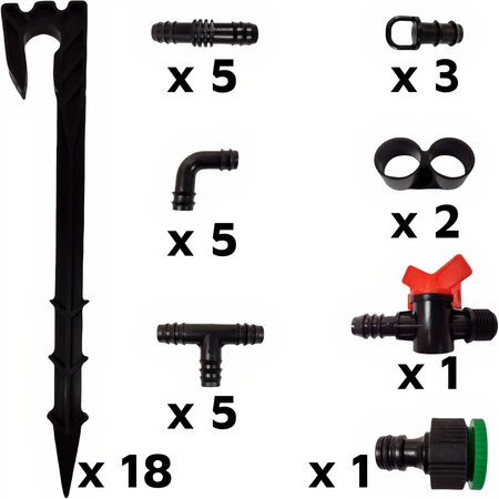 Linia kroplująca z kompensacją 50m + zestaw przyłączy 16 mm do nawadniania