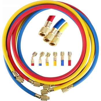 Przewody serwisowe do klimatyzacji R134A – zestaw 3 szt. 1,5 m