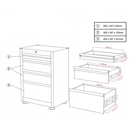Meble warsztatowe zestaw, 13el.