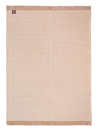 Koc bawełniano-akrylowy romby z frędzlami dwustronny Cotton Cloud 150x200cm - Brązowy