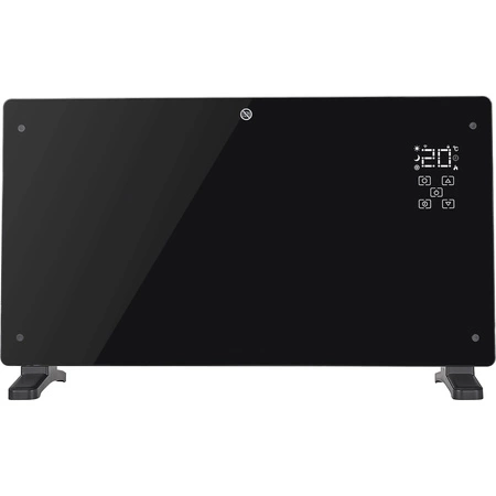 Grzejnik elektryczny konwektorowy szklany czarny LCD z pilotem sterowania i WiFi 2500W