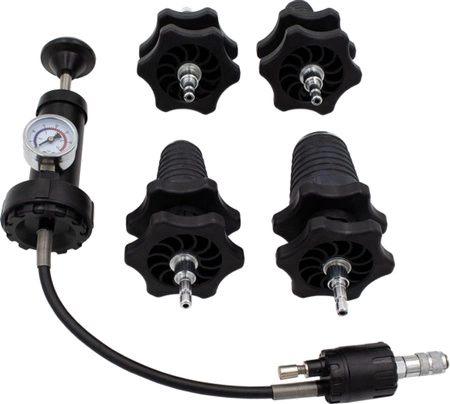 Tester szczelności układu chłodzenia z adapterami, zestaw 5 elementów