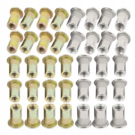 Nitonakrętki stalowe i aluminiowe do nitownicy M3-M10, zestaw 300szt.