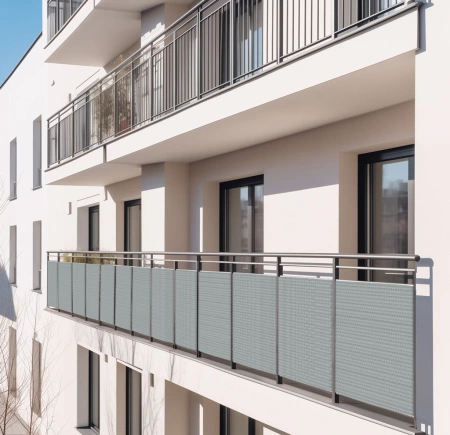 Osłona balkonowa technorattanowa 1200 g/m2 110x100cm RD17, Jasnoszary