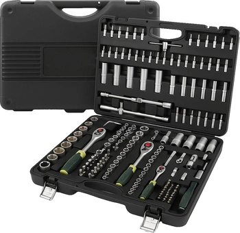 Zestaw narzędzi 1/4" 3/8" 1/2" 6-kątnych, 179el.