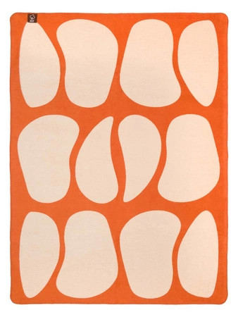 Koc bawełniano-akrylowy kamyczki dwustronny Cotton Cloud 150x200cm - Pomarańczowy/Beżowy