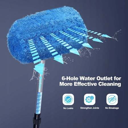 Szczotka teleskopowa do mycia paneli fotowoltaicznych i odśnieżania 5m + gąbka