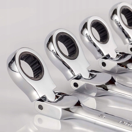 KLUCZE PŁASKO OCZKOWE Z GRZECHOTKĄ ŁAMANE 8-19MM 12el