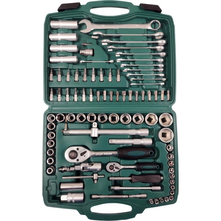 Zestaw kluczy nasadowych i płaskich, 94 el.