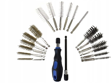 SZCZOTKI DO CZYSZCZENIA GNIAZD WTRYSKIWACZY ŚWIEC ŻAROWYCH ZESTAW 20el.