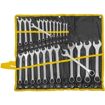 Zestaw kluczy płasko-oczkowych 6-32mm na płachcie, 25el.