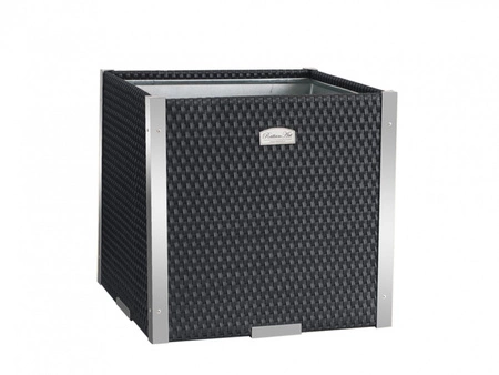Donica ogrodowa technorattanowa 46x46x46cm aluminiowe elementy RD03 - Antracyt