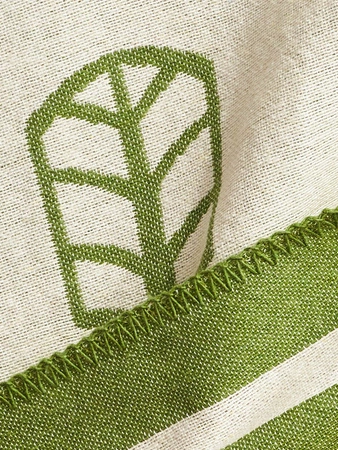 Koc pled bawełniano-akrylowy klaser dwustronny Cotton Cloud 165x200cm 500 g/m2 - Zielony/Biały